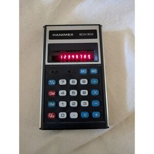 Vintage Hanimex BCM 803 Electronic Calculator Red LED Display Retro Works